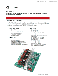 Datasheet RB-TK2051 manufacturer Неопределенные