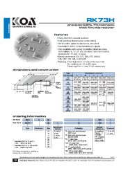 Datasheet RK73H1ETTB1003F manufacturer Неопределенные