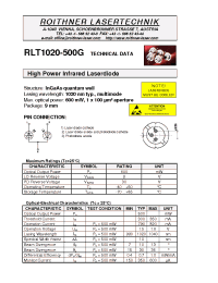 Datasheet RLT1020-500G manufacturer Неопределенные
