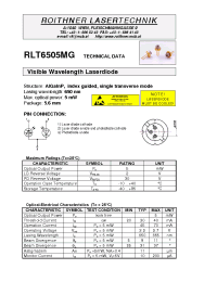 Datasheet RLT6505MG manufacturer Неопределенные