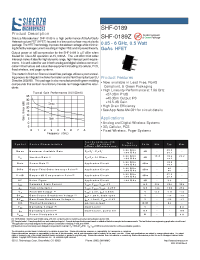 Datasheet SHF-0189Z manufacturer Неопределенные