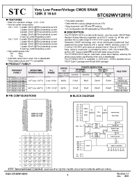 Datasheet STC62WV12816DI manufacturer Неопределенные