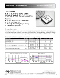 Datasheet TAG-1035 manufacturer Неопределенные
