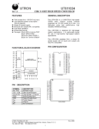 Datasheet UT611024JC-10 manufacturer Неопределенные