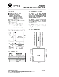 Datasheet UT62256 manufacturer Неопределенные