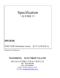 Datasheet UV1315 manufacturer Неопределенные