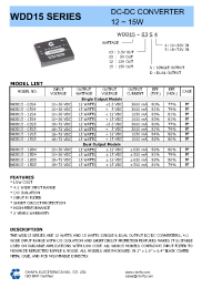 Datasheet WDD15-12D5 manufacturer Неопределенные