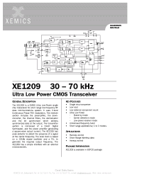 Datasheet XE1209 manufacturer Неопределенные