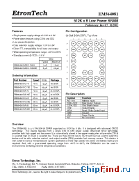 Datasheet EM564081BA-85E manufacturer Etron