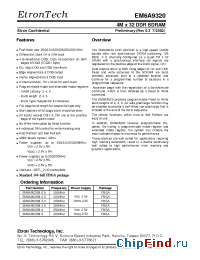 Datasheet EM6A9320 manufacturer Etron