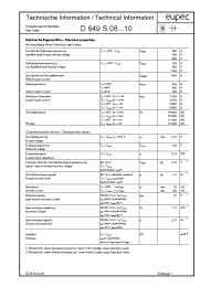 Datasheet D649S manufacturer Eupec