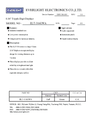 Datasheet ELT-316GWA manufacturer Everlight