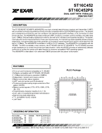 Datasheet ST16C452PS manufacturer Exar