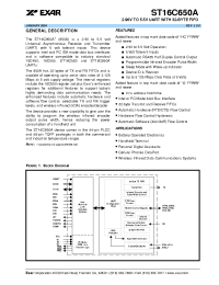 Datasheet ST16C650 manufacturer Exar
