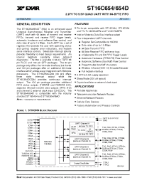 Datasheet ST16C654 manufacturer Exar
