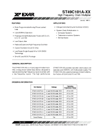 Datasheet ST49C101ACF8-01 manufacturer Exar