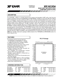 Datasheet XR16C854CV manufacturer Exar