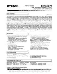 Datasheet XR16C872IQ manufacturer Exar