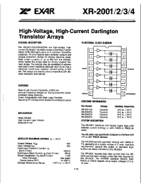 Datasheet XR2001 manufacturer Exar