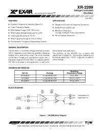 Datasheet XR-2209 manufacturer Exar