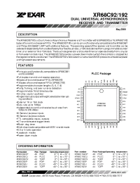 Datasheet XR68C192CP manufacturer Exar