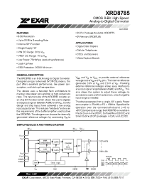 Datasheet XRD8785AID manufacturer Exar