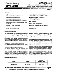 Datasheet XRD9820A manufacturer Exar