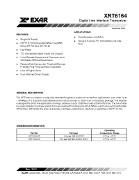 Datasheet XRT6164 manufacturer Exar