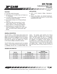 Datasheet XR-T6166 manufacturer Exar