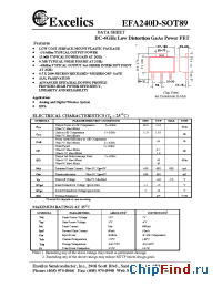 Datasheet EFA240D-SOT89 manufacturer Excelics