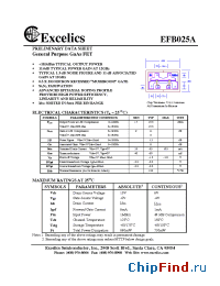 Datasheet EFB025A manufacturer Excelics