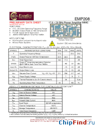 Datasheet EMP208 manufacturer Excelics