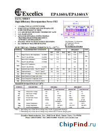 Datasheet EPA160AV manufacturer Excelics