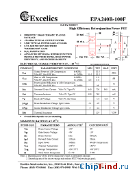 Datasheet EPA240B-100F manufacturer Excelics