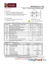 Datasheet RFMA0912-1W manufacturer Excelics
