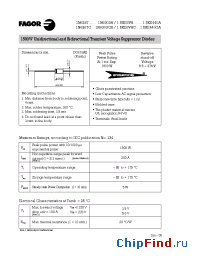 Datasheet 1.5KE320A manufacturer Fagor