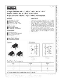 Datasheet 6N137V manufacturer Fairchild