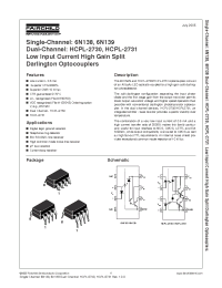 Datasheet 6N139W manufacturer Fairchild