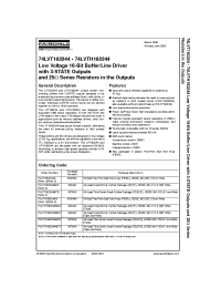 Datasheet 74LVT162244MTDX производства Fairchild
