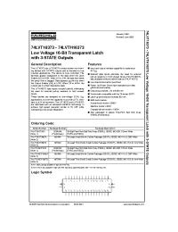 Datasheet 74LVTH16373MTD manufacturer Fairchild