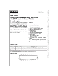 Datasheet 74VCX16245MTD manufacturer Fairchild