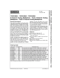 Datasheet 74VHC4051MX manufacturer Fairchild