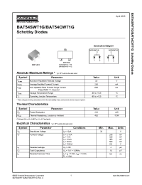 Datasheet BAT54CWT1G manufacturer Fairchild