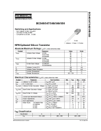 Datasheet BC550A manufacturer Fairchild