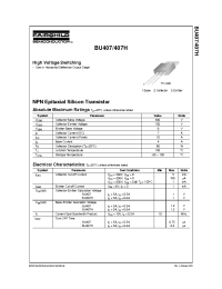 Datasheet BU407 manufacturer Fairchild