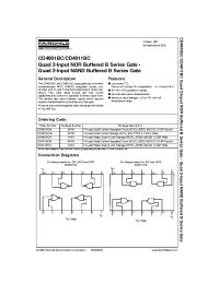 Datasheet CD4001BCMX manufacturer Fairchild