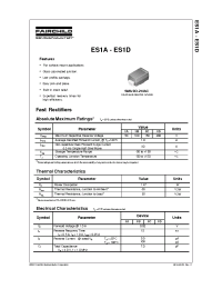 Datasheet ES1D manufacturer Fairchild