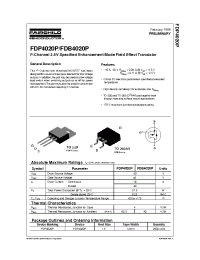 Datasheet FDP4020 manufacturer Fairchild