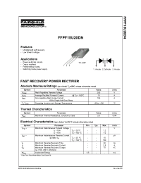 Datasheet FFPF15U20DN manufacturer Fairchild