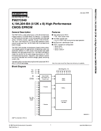 Datasheet FM27C040QE120 manufacturer Fairchild